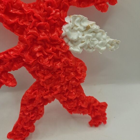 Vintage Melted Plastic Popcorn Cupid Decoration Valentine's Day 10" High - Picture 4 of 16